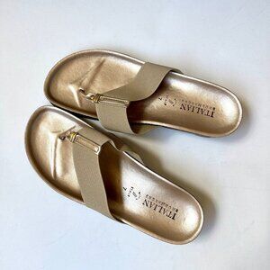 NEW Italian Shoemakers Gold Wedge Platform Flip Flop Sandal Size 7